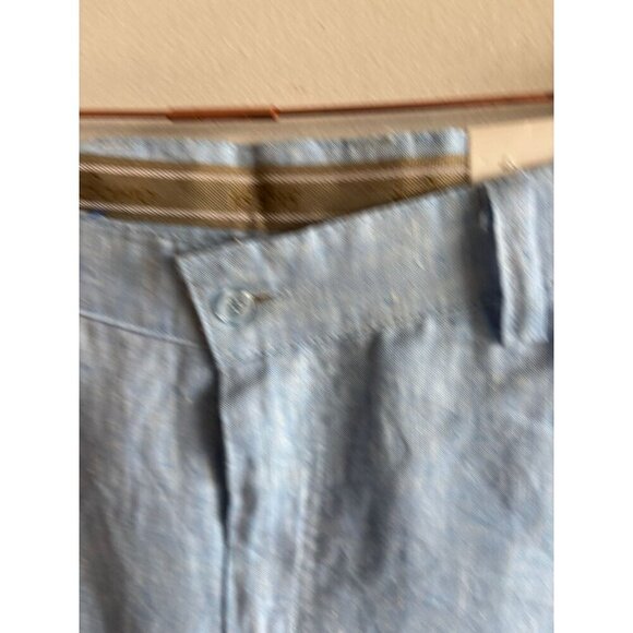 BOHIO Mens Linen Shorts Light Blue Casual Summer Waist Size 32 Inseam 9” - Picture 2 of 10